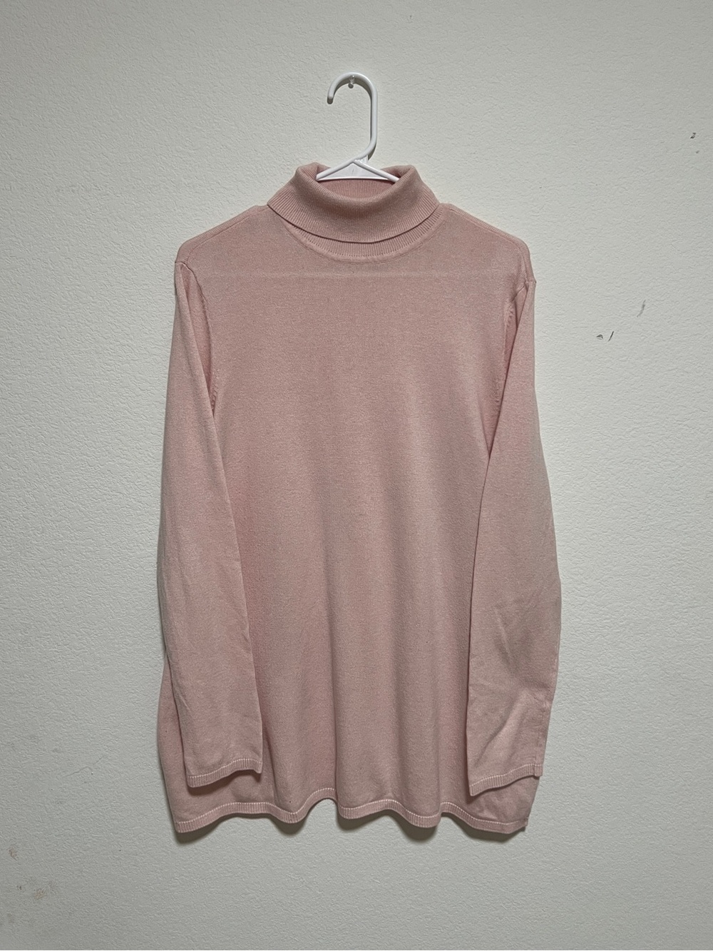 Chico's Soft Blush Pink Size XL, flowy , turtle neck, cotton/ Silk blend